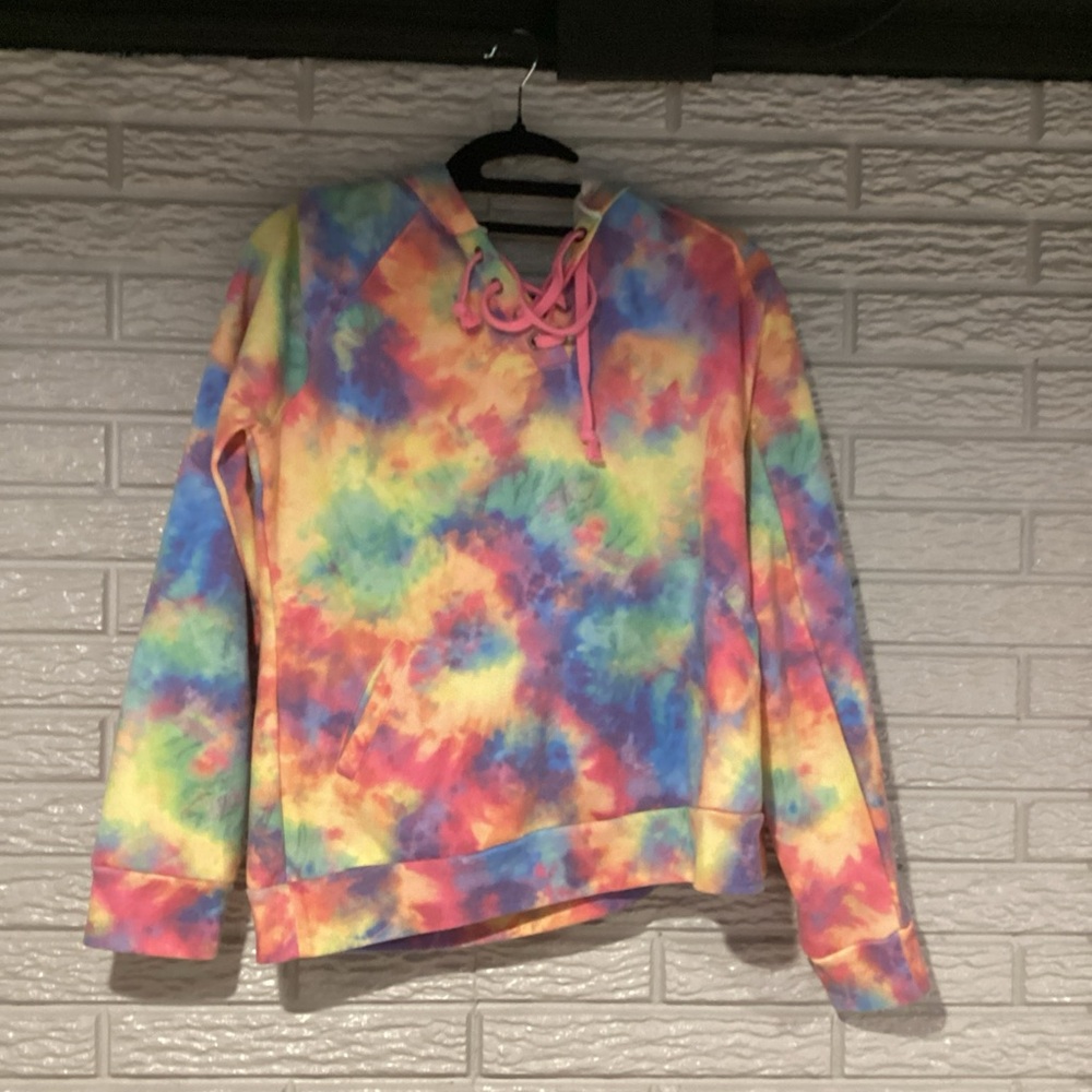 Hot Topic Oversized Multicolor Tie Dye Hoodie Y2K Women's Large